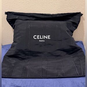 Celine Extra Large Black Drawstring Dust Bag with Inside Lining W 23in x H 23in